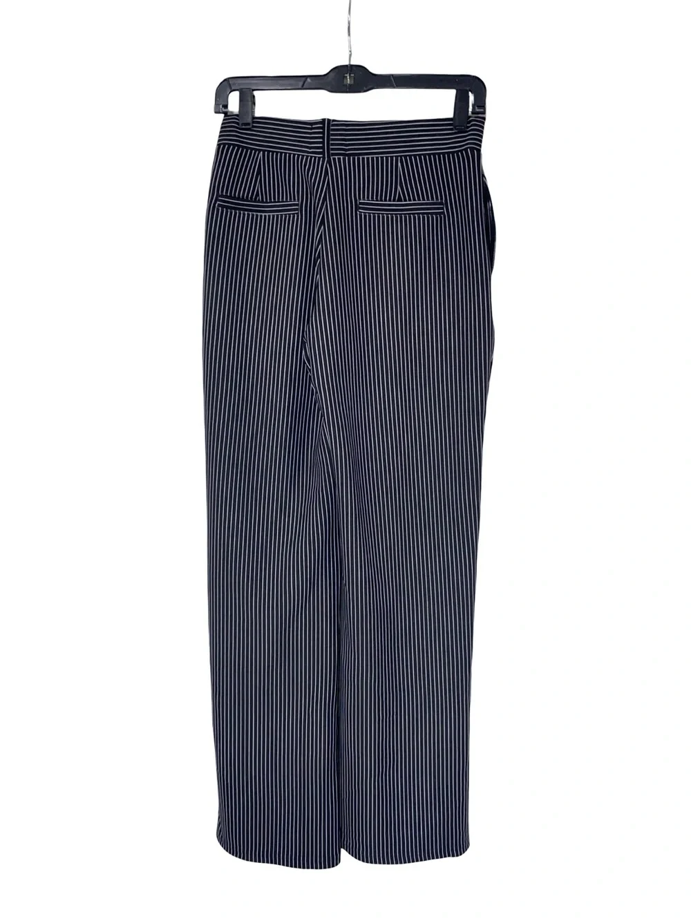 Chrome Riot High Waist Pinstripe Wide Leg Pants Black and White Pleated Trousers